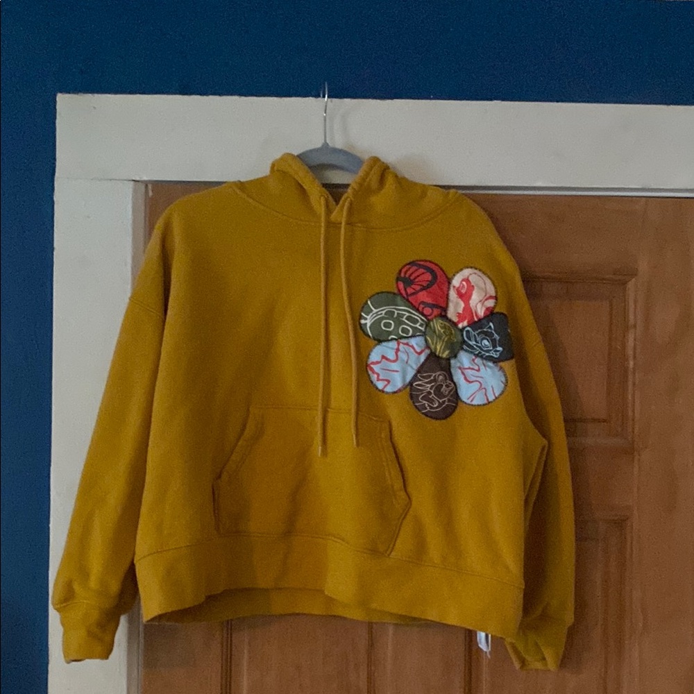 Disney Mustard Yellow Hoodie with Colorful Patch